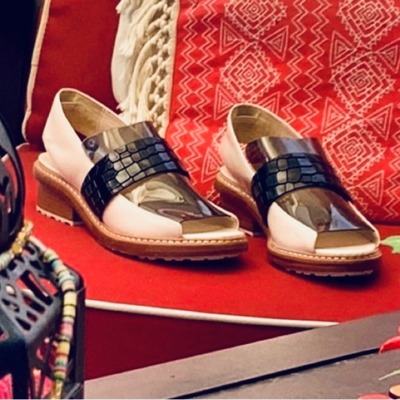 🏷️ NIB | 🇮🇹3.1 PHILLIP LIM Leather & Croc Peep-Toe Slingback, Sz 40 - Picture 3 of 12